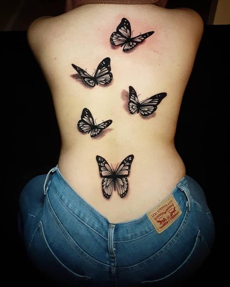 5,421 Likes, 40 Comments - Tattoo Lovers (@tattooloversshop) on Instagram: “What do you think of Babygirl's #Butterflytattoos 🦋🔥🖤 by @marjetmendez? @j0cyb #butterflies…” Butterfly Tattoos Images, Bug Tattoo, Butterfly Tattoos For Women, Tasteful Tattoos, Pretty Tattoos For Women, Butterfly Tattoo Designs, Tattoo Design Book, Cute Tattoos For Women, Sunflower Tattoo Design