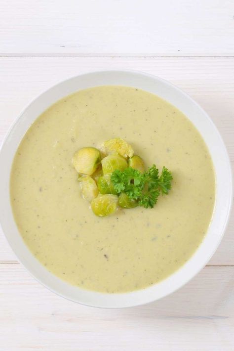 Jamie Oliver Brussel Sprout Soup Brussels Sprouts Soup Recipe, Brussel Sprout Soup, Sprout Soup, Paleo Soup Recipe, Cabbage Steaks Recipe, Red Lentil Soup Recipe, Vegetarian Slow Cooker Recipes, Pot Recipes Healthy, Onion Soup Recipes