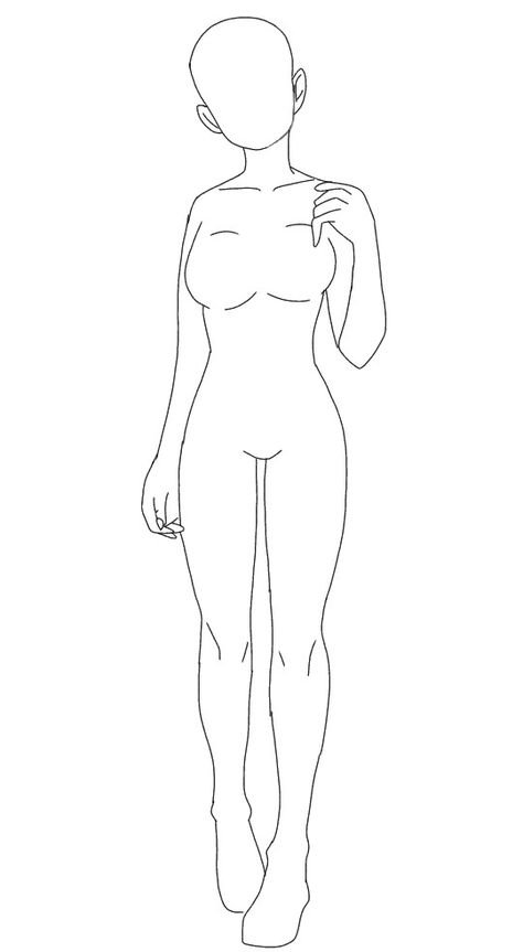 Free Base Drawing Female, Woman Body Drawing Template, Body Base Drawing Pose Reference Woman, Female Drawing Base Standing, Elegant Female Pose Reference Drawing, Woman Sketch Pose, Female Poses Drawing Reference Standing, Bnha Body Base, Woman Drawing Base