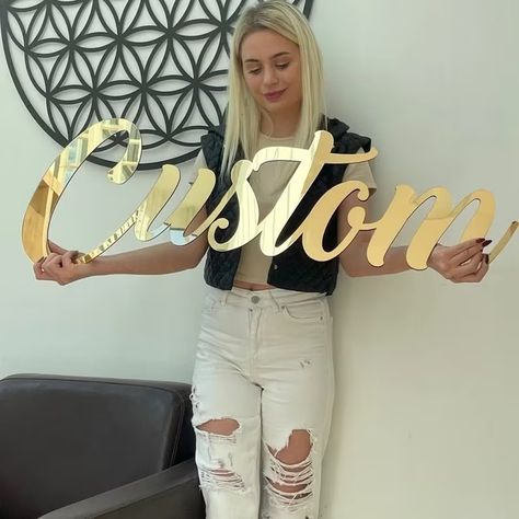 Custom Metal Words Personalized Script Metal Sign for Unique Wall Decor. Express Yourself With Custom Text in Stylish Metal Wall Art - Etsy Turkey Acrylic Name Sign, Mirror Letters, Letter Nursery Decor, Name Wall Decor, Wall Writing, Wedding Letters, Letter Wall Art, Wood Wedding Signs, Name Plaque