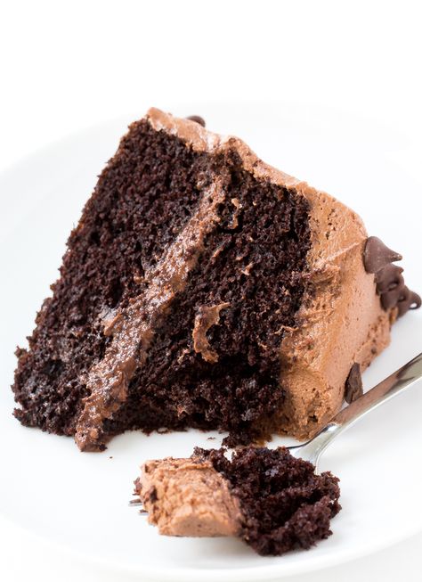 amazing-moist-chocolate-cake Chocolate Genoise Cake, Easy Moist Chocolate Cake, Best Moist Chocolate Cake, Buttercream Icing Recipe, The Best Chocolate Cake, Chocolate Cake Recipe Moist, Amazing Chocolate Cake Recipe, Loaf Cakes, Cake With Buttercream