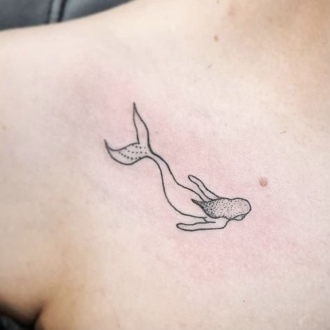 Tiny Mermaid Tattoo Simple, Mermaid Tattoo Designs Simple, Mini Mermaid Tattoo, Dainty Mermaid Tattoo, Simple Mermaid Tattoo, Mermaid Tail Tattoo, Stick Poke Tattoo, Mermaid Tattoo Designs, Artsy Tattoos