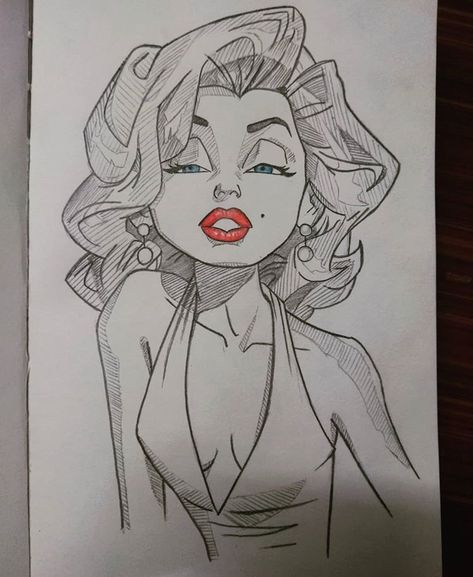 I always want to draw a @marilynmonroe sketch and today I finally did it😁 this is another sketch of my #Diary . TELL ME HOW DOES SHE LOOK😊… Marilyn Monroe Sketch, Marilyn Monroe Dibujo, Marilyn Monroe Drawing, Easy Graffiti Drawings, Cartoon Style Drawing, Chicano Drawings, My Diary, Want To Draw, Graffiti Style Art