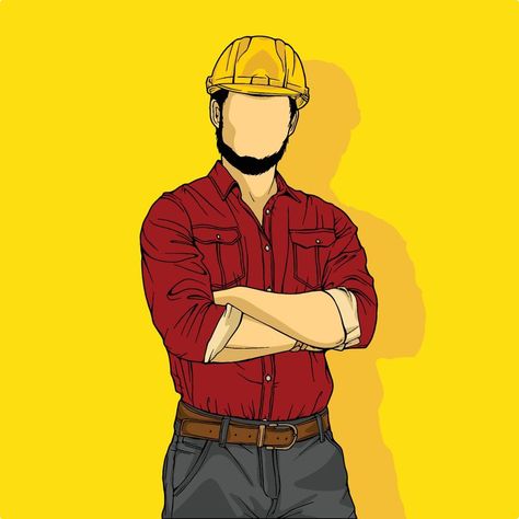 Line art hand-drawn illustration of a construction worker and architect, repairman and engineer, and industrial worker in uniform. Project manager, and employees in helmet, isolated Engineer Illustration Art, Engineer Illustration, Male Face Drawing, Paint Tips, Architect Drawing, Safety Posters, Face Illustration, Food Poster Design, Construction Worker