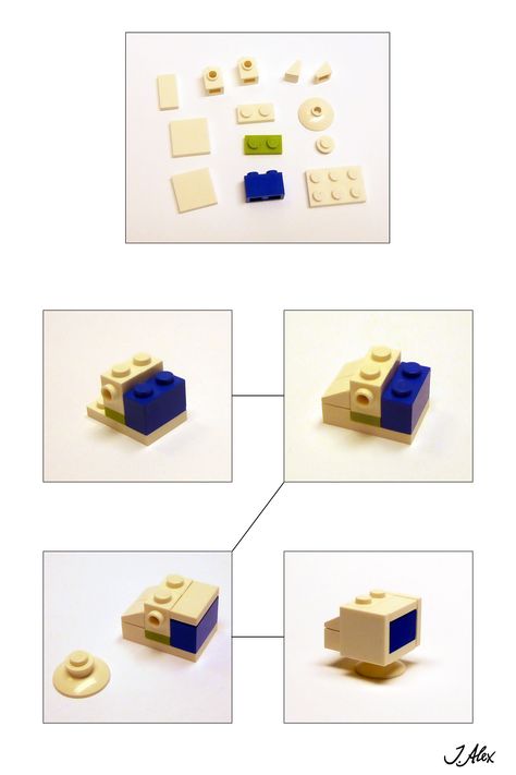 How to build a CRT monitor in LEGO Crt Monitor, Easy Lego Creations, Minecraft Lego, Lego Tv, Instructions Lego, Lego Furniture, Micro Lego, Lego Boards, Lego Diy