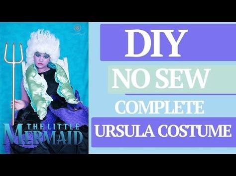 Theater Costumes Diy, Ursula Costume Makeup, Diy Dress Makeover, Ursula Wig, Ursula Costume Diy, Sea Witch Costume, Ursula Cosplay, Ursula Dress, Dress Makeover