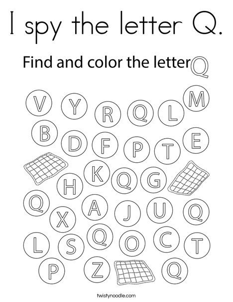 I spy the letter Q Coloring Page - Twisty Noodle Letter Q Preschool Crafts, Preschool Letter Q Activities, Letter Q Coloring Page, Q Crafts For Toddlers, Letter Q Crafts For Preschoolers, Q Activities For Preschool, Preschool Letter Q, Ecse Activities, Letter Q Activities For Preschool