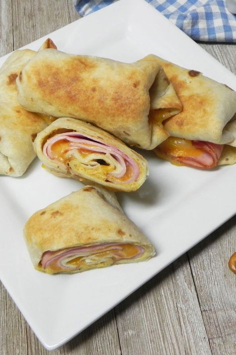 Air Fryer Hot Chicken Ham And Cheese Wraps, Air Fryer Hot Chicken, Ham And Cheese Wraps, Air Fryer Ham, Company Recipes, Cheese Wraps, Chicken Ham, Grilled Ham, Cheese Wrap