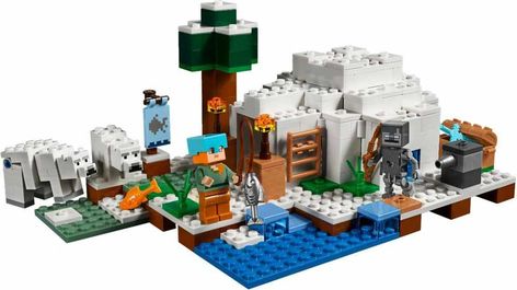 Lego Minecraft LEGO - Minecraft The Polar Igloo 21142 Lego Minecraft Minecraft Lego, Creeper Minecraft, Shop Lego, Cool Minecraft Houses, Hama Beads Minecraft, Lego Games, Funko Pop Toys, Minecraft Furniture, Minecraft Tips