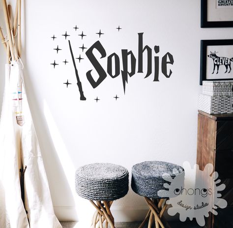 Name Wall Stickers, Harry Potter Bedroom, Theme Harry Potter, Harry Potter Style, Harry Potter Baby, Harry Potter Room, Name Wall Decals, Kids Wall Decals, Personalized Wall