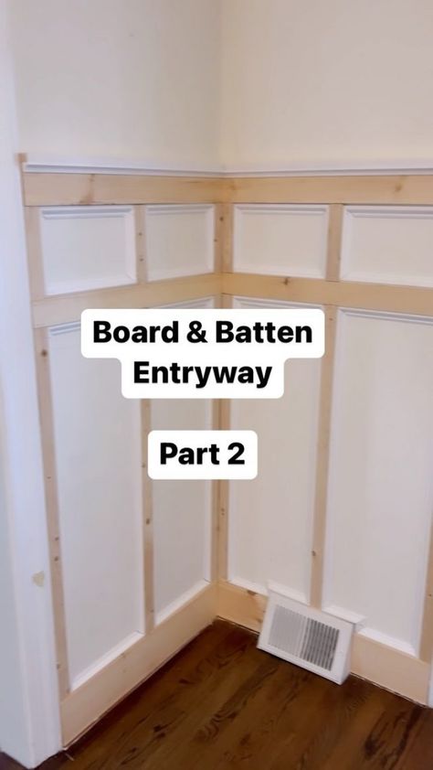 Mud Room Part 4: DIY Board and Batten with Peg Rail Top - Make it with Kate Board And Batten Mudroom Wall, Corner Mudroom Bench, Diy Corner Coffee Bar, Mudroom Build, Malm Nightstand, Corner Coffee Bar, Ikea Malm Nightstand, Malm Hack, Ikea Nightstand