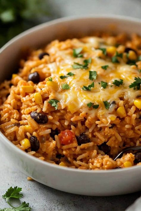 ONE POT MEXICAN RICE CASSEROLE 12 Oven Mexican Rice, Brown Rice Dinner Recipes, Mexican Dishes Authentic, Spanish Rice And Beans Recipe, Spanish Rice Recipes, Taco Rice Casserole, One Pot Mexican Rice Casserole, One Pot Mexican Rice, Brown Rice Dinner