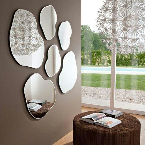 Mirror Decor Ideas, Family Room Remodel, Over The Door Mirror, Wall Mirrors Set, Mirror Design Wall, Glass Furniture, Black And White Decor, Mirror Set, Mirror Designs