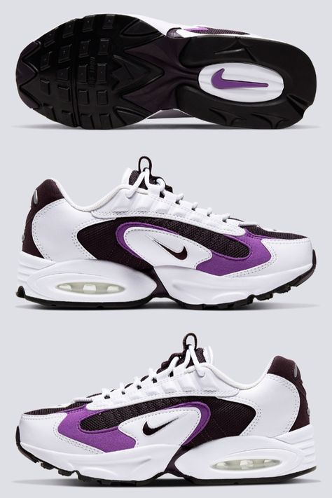 Nike Air Max Triax 96 WMNS White/Burgundy Ash/Purple Nebula CT1276-100 #airmax Nike Air Max Triax, Purple Nebula, Nike Air Max Excee, Old School Fashion, Tenis Nike, Cute Nike Shoes, Cute Nikes, Nike Air Max Plus, Dream Shoes