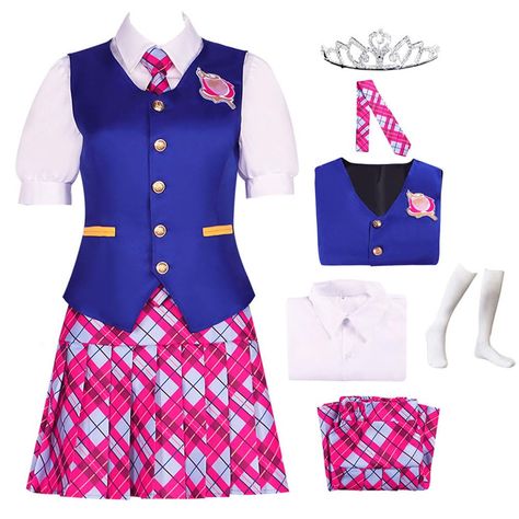 PRICES MAY VARY. Material: Polyester + Uniform Cloth Unique Design: The costume with a school uniform twist, making it perfect for cosplay events and themed parties. Size:S-3XL. please check the size chart in the product description carefully before you make order! Package Include:outfit+socks+crown Perfect for Halloween: With its classic school uniform design and dress details, this costume is the perfect choice for anyone looking to add a touch of magic to their Halloween celebrations. School Uniform Design, Skirt Costume, Princess Charm School, School Costume, Uniform Skirt, Baby Costumes Girl, Outfit School, Princess Charming, Jk Uniform