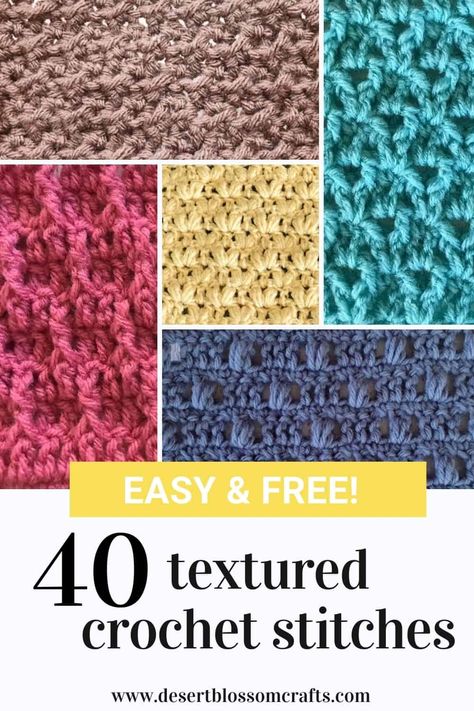 Sample Crochet Stitches, Sprig Stitch Crochet, Crochet Seed Stitch Pattern, Odd Number Crochet Stitches, Texture Stitch Crochet, Pretty Crochet Stitches Free, Crochet Baby Blanket Stitches, Crochet Weave Stitch, Free Crochet Stitch Patterns Simple