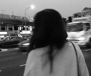 A Woman, Walking, Black And White, Cars, White, Black