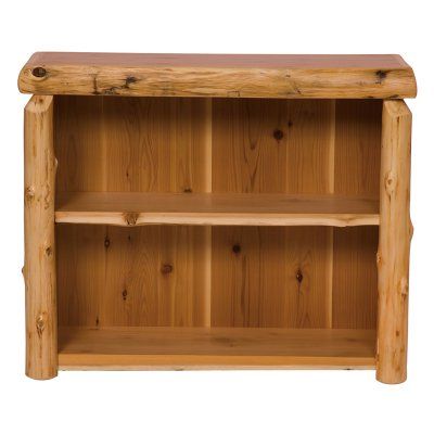 Fireside Lodge Cedar Log Style 2 Shelf Bookcase - 17010 Log Bookshelf, Lodge Furniture, Bookshelf Small, Northern White Cedar, Cedar Furniture, Bookcases For Sale, Black Forest Decor, Cedar Log, Small Bookshelf