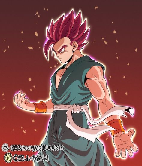 Super Saiyan God Gohan (Red) Art by: @ErrenVanDuine (Twitter)  Concept by: @CELLMANart (Twitter) Gohan Super Saiyan 3, Super Movie, Dragon Ball Wallpaper Iphone, Super Saiyan God, Dragon Ball Super Wallpapers, Dbz Art, Dragon Ball Super Manga, Dragon Ball Wallpapers, Dragon Ball Artwork