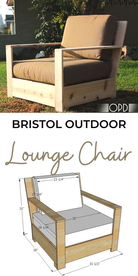 Diy Wood Outdoor Chair, 2x4 Outdoor Chairs, Diy Wood Chairs Outdoor, Diy Chairs For Outside, Diy Accent Chair, Diy Wooden Patio, Diy Outdoor Chairs, Outdoor Lounge Ideas, Diy Outdoor Chair