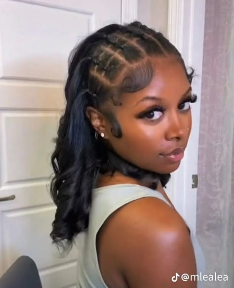 Cute Straight Hairstyles Black People, Cute Straight Hairstyles, Hairstyles For Black Women Natural, Black Kids Braids Hairstyles, Natural Braided Hairstyles, Natural Straight Hair, Birthday Hairstyles, Quick Natural Hair Styles, Quick Braided Hairstyles