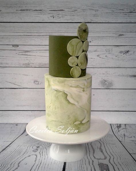 Green marble cake Green Marble Cake, Waterfall Cake, Wedding Cake Marble, Cake Marble, Plating Ideas, Wedding Desert, Green Cake, Cupcake Designs, Marble Cake