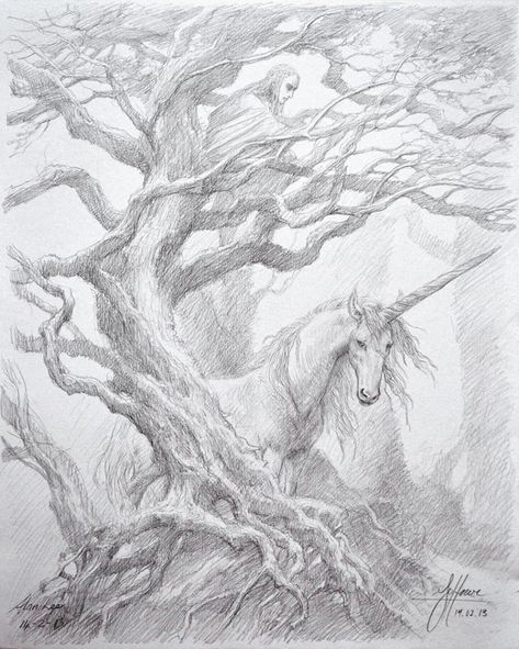 HoweLee_charityauctionpiece Allan Lee Lord Of The Rings, Alan Lee Illustration, Alan Lee Lord Of The Rings, Alan Lee Art, Alan Robert The Beauty Of Horror, Lotr Illustrations Alan Lee, Alan Lee, John Howe, The Last Unicorn