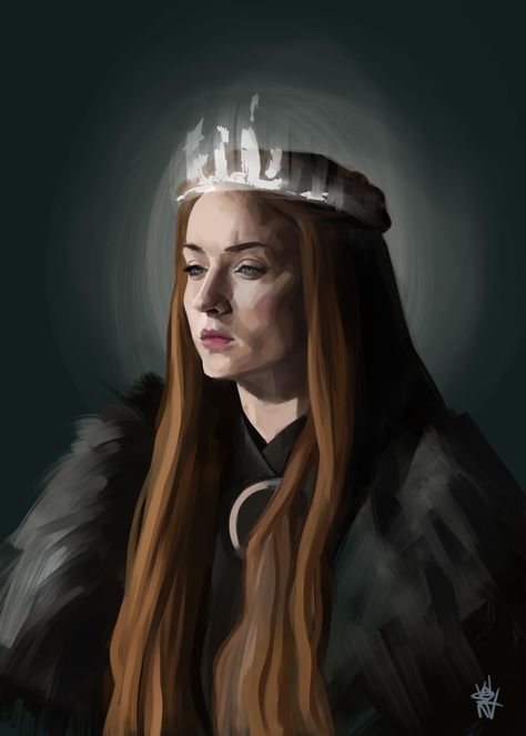 Sansa Stark Drawing, Sansa Stark Fanart, Sansa Stark Fan Art, Sansa Stark Art, Alayne Stone, Queen In The North, Asoiaf Art, Targaryen Aesthetic, House Stark