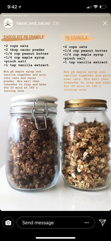 PRINTED Granola Recipe, Makanan Diet, Healthy Sweets Recipes, Granola Recipes, Healthy Sweets, Healthy Meal Prep, Healthy Treats, Healthy Snacks Recipes, Granola