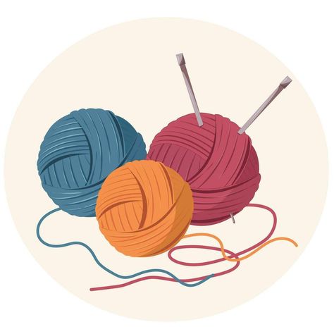 Yarn Cartoon, Yarn Clipart, Crochet Illustration, Yarn Illustration, Drawing Knitting, Knitting Yarn Colors, Ball Drawing, Bag Illustration, Yarn Ball