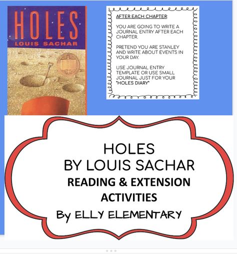 HOLES by Louis Sachar: NOVEL STUDY & INTERDISCIPLINARY UNIT Holes By Louis Sachar, Louis Sachar, Writing Assessment, Discussion Prompts, Vocabulary Exercises, Interdisciplinary Studies, Social Studies Resources, Small Journal, Novel Study