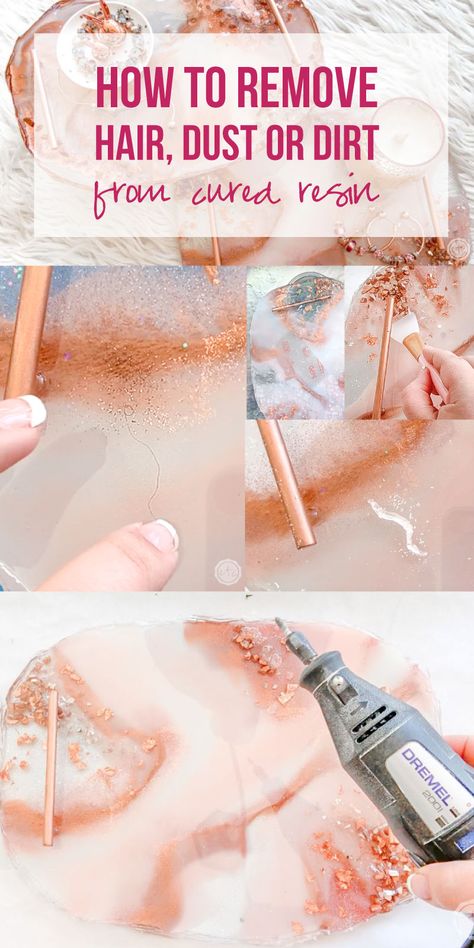 How to Remove Hair, Dust or Dirt from Cured Resin - Happily Ever After, Etc. #resinprojects #howtofixresin #resinforbeginners Resin Beginners, Resin Tips, Resin Pouring, Acrylic Crafts, Hair Dusting, Epoxy Resin Diy, Diy Silicone, Remove Hair, Diy Resin Projects