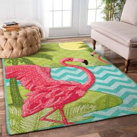 Pink Area Rug, Pink Flamingo, Floor Decor, Cute Pattern, Floor Coverings, Floor Rugs, Rugs On Carpet, Flamingo, Vivid Colors