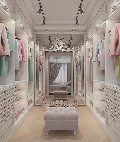 20 Dressing Room Ideas to Make Your Life More Glamorous Walk In Closet Aesthetic, A Walk In Closet, Designer Room, Dream Closet Design, Luxury Closets Design, تصميم داخلي فاخر, Closet Decor, Hiasan Bilik, Bilik Tidur