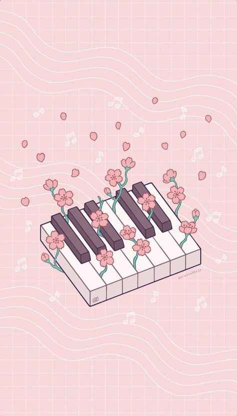 Your Lie In April, Piano, Music, Flowers, Pink, Kawaii