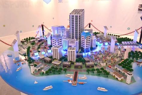 Smart Grid City Building Paper Craft Building Paper Craft, Miniature City, Government Building, Tall Buildings, City Model, Putz Houses, Papercraft Templates, Solar Panel Installation, Paper Plane