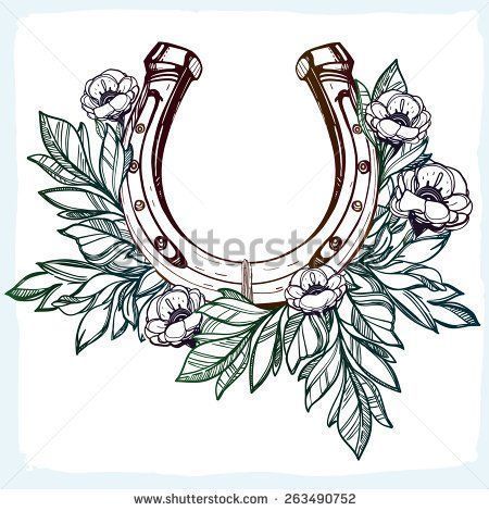 Horseshoe Illustration, Shoe Tattoo, Horseshoe Tattoo, Horse Shoe Tattoo, Shoe Tattoos, Cactus Tattoo, Western Tattoos, Ship Tattoo, Horse Tattoo