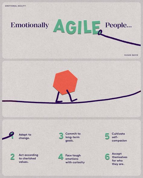 You have a choice when you're faced with difficult emotions. You can feed into rigid responses like sarcasm, avoidance, or disengagement, or you can do the opposite, moving toward the difficult emotion with compassion, curiosity, and acceptance. Either way, your decision matters because how you process and respond to your emotions informs every aspect of how you love, live, parent, and lead. Accepting Emotions, Emotional Agility, Habits Of Mind, Healing Journaling, Social Emotional Learning Activities, Word Choice, Emotional Awareness, Therapy Worksheets, Coach Me