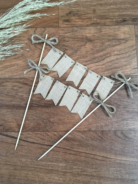 Diy One Cake Topper, Cake Topper First Birthday, Happy 1st Birthday Cake Topper, Birthday Banner Cake Topper, Burlap Cake, Diy Cake Topper Birthday, Plain Cake, Cake Bunting, Adventure Baby Shower