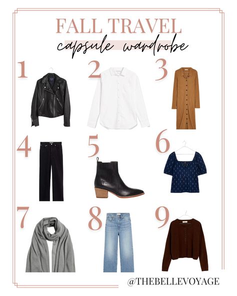 Travel Light Fall Outfits, Weekend Fall Packing List, Cute Road Trip Outfits Fall, 5 Day Trip Packing List Fall, Long Weekend Packing List Fall, Fall Carry On Packing, Fall Outfits For Travel, Weekend Wardrobe Capsule, 5 Day Packing List Fall