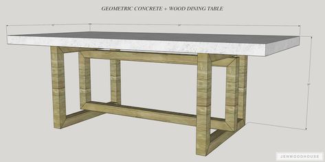 How To Make a DIY Concrete and Wood Dining Table Concrete Table Top, Geometric Furniture, Concrete And Wood, Concrete Dining Table, Diy Dining Table, Concrete Furniture, Concrete Table, Diy Concrete, Concrete Projects