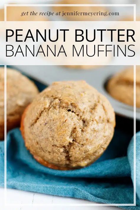 Toddler Peanut Butter Banana Muffins, Banana Muffins With Peanut Butter, Easy Peanut Butter Banana Muffins, Peanut Banana Muffins, Pb Banana Muffins, Bbg Recipes, Healthy Peanut Butter Banana Muffins, Nursing Foods, Banana Bread Muffin Recipe