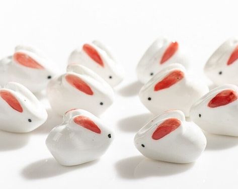 Hey, I found this really awesome Etsy listing at https://www.etsy.com/listing/1147215394/15pcslot-rabbit-beads-pottery-ceramic Easter Pottery, Ceramic Bead Jewelry, Ceramic Rabbit, Ceramic Bunny, Cerámica Ideas, Bead Bar, Jewelry Making Bracelet, Painted Jewelry, Hand Painted Jewelry