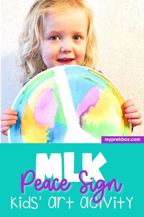 Peace Sign Craft, Martin Luther King Art Projects, Martin Luther King Kids, Peace Sign Painting, Martin Luther King Art, Painting Preschool, Martin Luther King Jr Crafts, Creative Play Ideas, Kindergarten Readiness Activities