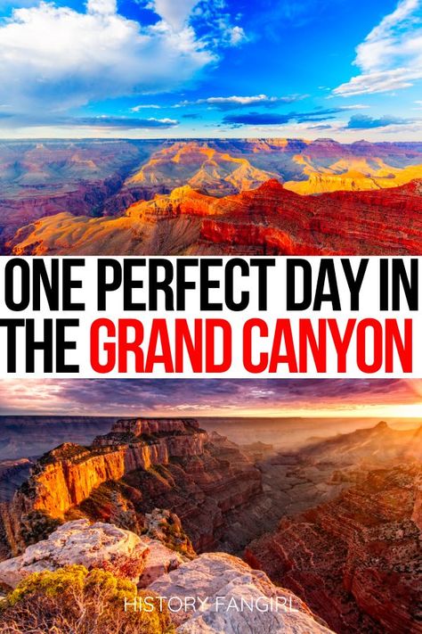 Grand Canyon One Day Trip, Grand Canyon Day Hikes, Sunrise Grand Canyon, Things To Do At The Grand Canyon, The Grand Canyon Arizona, Grand Canyon South Rim Things To Do, Grand Canyon Bucket List, Camping Grand Canyon, Sedona To Grand Canyon