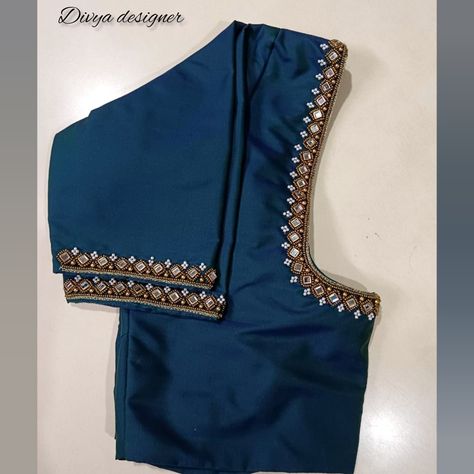 Plain Blouse Aari Work Designs, Ariwork Blouse Hand Design, Simple Ariwork Blouse Latest, Basic Aari Work Blouse Design, Blue Blouse Aari Work Designs, Simple Aari Work Blouse Design 500 Rs, Blouse Aari Work Design Simple, Simple Ariwork Blouse, Simple Aari Design