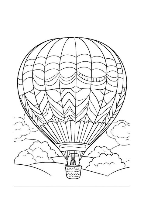 Take a trip to the skies with our free printable hot air balloon coloring page! This page features a beautiful hot air balloon floating through the clouds. Kids can color in the balloon and the clouds any colors they like. They can also add their own details to the scene, such as people, animals, or other objects. This activity is perfect for kids of all ages, and it's a great way to encourage creativity and imagination. Visit my Etsy shop (link bio) for more coloring page designs! Hot Air Balloon Coloring Pages, Hot Air Balloon Drawing, Mom Coloring Pages, Free Kids Coloring Pages, Eye Sketch, Coloring Bookmarks, Bookmark Template, Kids Coloring, Coloring Book Art