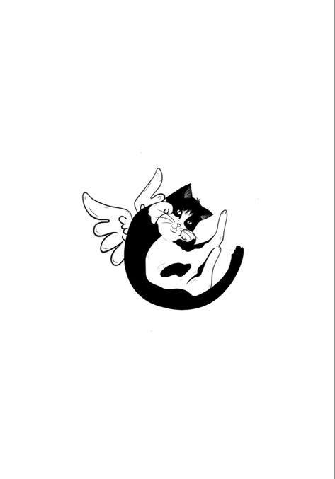 Tattoo for an Angel Cat Cat tattoo for Cat lovers Rip Tattoos, Rip Tattoo, Simplistic Tattoos, Animal Tattoos, Cat Tattoo, Your Pet, Cat Life, Cool Tattoos, Demon Slayer