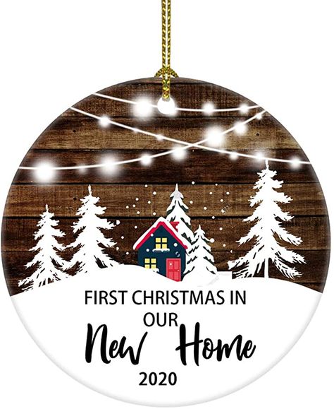 Christmas Tree House, Home Christmas Tree, Christmas Wedding Decorations, Homeowner Gift, Deer Ornament, Xmas Tree Decorations, Our First Christmas, Our New Home, Baby First Christmas Ornament