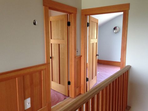 Fir Trim Interior, Craftsman Door Trim, Craftsman Style Trim, Craftsman Style Interiors, Bungalow Interiors, Door Room, Craftsman Door, Best Home Design, Cabin Doors